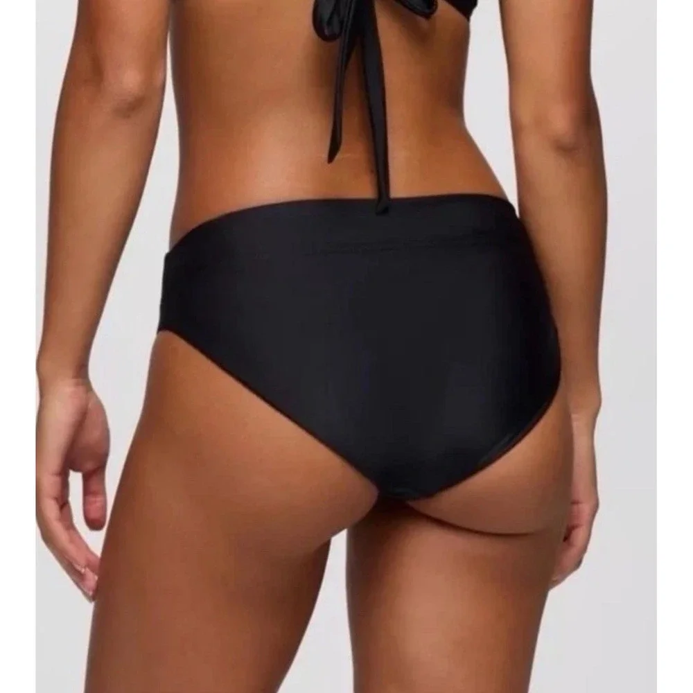 prAna Summer Wave‎ Bottom Bikini Swim Poolside Neutral Minimal Black Size Small